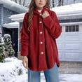 thumbnail image 4 of Girls and Toddlers' Sherpa Long Jacket Button down Long Sleeve Hooded Coat with Pocket Kids Winter Warm Sweatshirt Coat, 4 of 8