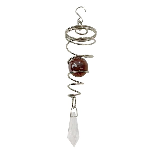 Colgante electrochapado Campana de viento Colgante giratorio Cola de viento Doble espiral Pequeño colgante de cristal