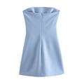 thumbnail image 3 of SMihono Womens Satin Silk Backless Strapless Mini Dress Sexy Low Back Tube Club Party Dress for Women High Waisted Sleeveless Party Dress Light Blue XS, 3 of 8