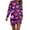 Purple, variant on Women's Round Neck Valentine's Day Printed Long Sleeve Wrap Hip Dress Sweater Dresses, Fall and Winter Casual Wear for Romantic Occasions, Soft Fabric,Wine,S