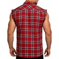 thumbnail image 4 of Men'S Plaid Lapel Sleeveless Shirt Vest, Sleeveless Button Up Vest With Pockets, Summer Casual Wear, 4 of 9