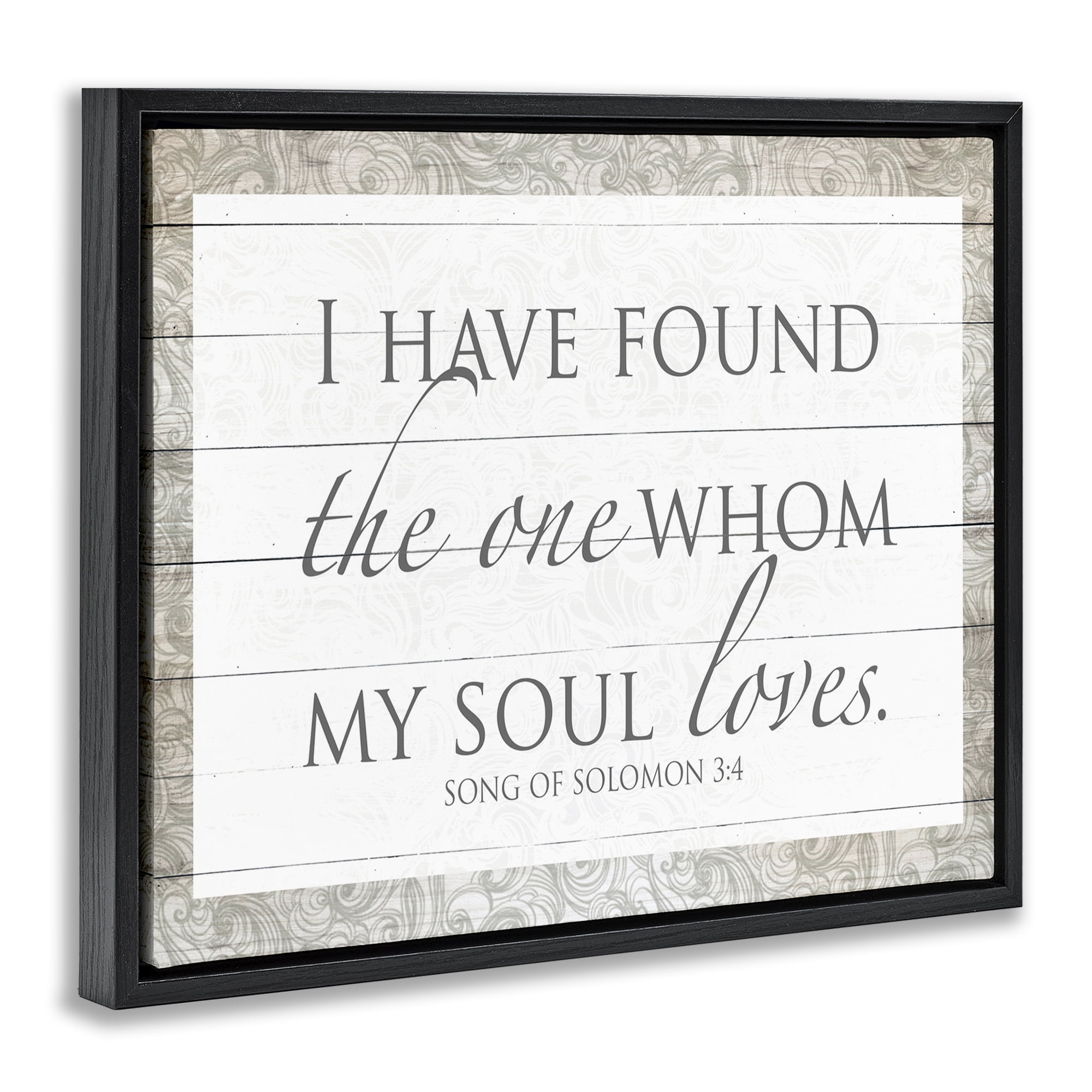 Stupell Industries The One Whom My Soul Loves Black Framed Floater Canvas Wall Art, design by SD Graphics Studio