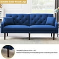 thumbnail image 3 of Clearance! Navy Blue Couches and Sofas, Mid Century Sectional Fabric Sofa for Small Spaces, Loveseat Sofas with Solid Wood Frame/2 Pillows, Tufted Loveseat Sofa Couch for Living Room, 74.8"L, L1135, 3 of 9