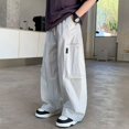 thumbnail image 4 of Ruyang Boys Wide Leg Cargo Pants Lightweight Baggy Parachute Trousers Vintage Kids Quick Dry Trousers Y2K Streetwear, 4 of 5