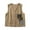 Khaki, variant on Lenago Vest for Women Plus Size Denim Linen Waistcoat Trend Casual Denim Sleeveless Cardigan(Gray L)
