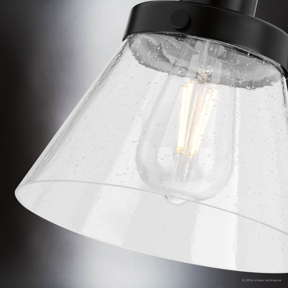 Luxury Modern Farmhouse Ceiling Light, Matte Black, UHP4661