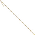 thumbnail image 2 of 14K Yellow Gold Puff Rice Bead 9In Plus 1In Ext Anklet Made In Indonesia ank224-10, 2 of 5