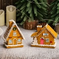 thumbnail image 3 of Dserfhy LED Lighted Christmas Village House Miniature Resin Gingerbread House Figurine Collectible Christmas Decoration for Tabletop Decor, 3 of 8