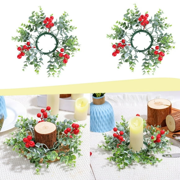 Red Fruit Plastic Decorative Candle Ring, Red Fruit Plastic Lighting Up The Beauty of Life!, 1X Red Fruit Plastic Decorative Candle Ring