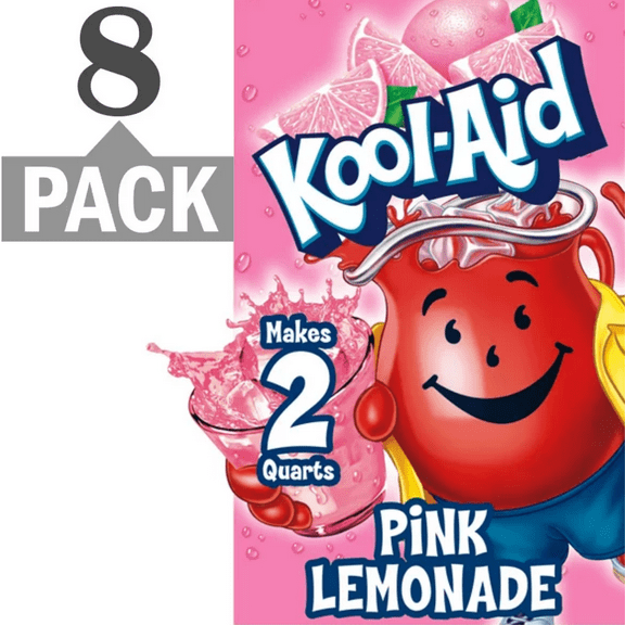 Kool-Aid Soft Drink Mix Pink Lemonade Unsweetened, Caffeine Free 0.23 Oz., (8 Pack) Free Bonus Sampler(s) Included With Offer Beverage and Flavor May Vary
