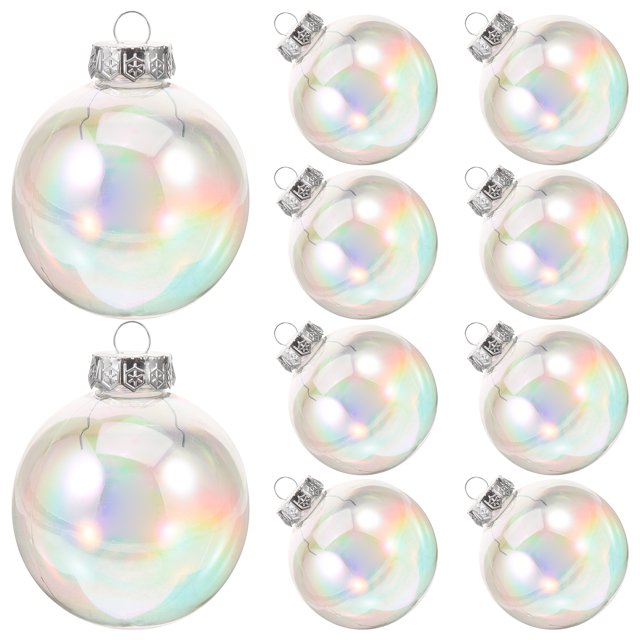 GOOHOCHY 10 Bolas Decorativas Navideñas Vacías y Rellenables para Árbol de Navidad, Ideales para Manualidades y Decoración DIY