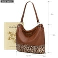 thumbnail image 5 of Wrangler Hobo Bags for Women Vegan Leather Top Handle Shoulder Purses and Handbags, Leopard Brown, 5 of 7