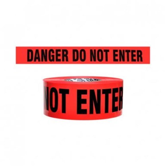 Presco 764-SB3102R10 3 in. x 1000 ft. 2 mil Danger Do Not Enter Barricade Tape, Red