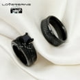 thumbnail image 6 of His and Hers Wedding Ring Sets Couples Rings Black Gold Plated Square Cz Stainless steel band, 6 of 6
