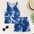 thumbnail image 2 of TOWED22 Baby Toddler Boy Clothing 2pcs Summer Sleeveless Tee Tank + Cute Graphic Pocket Shorts Lightweight Outfits Set(Blue,5-6 Y), 2 of 9