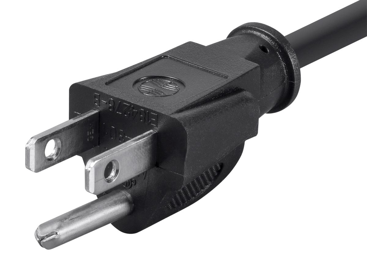 Monoprice 3-Prong Power Cord - 15 Feet - Black | NEMA 5-15P to IEC 60320 C13, 16AWG, 13A