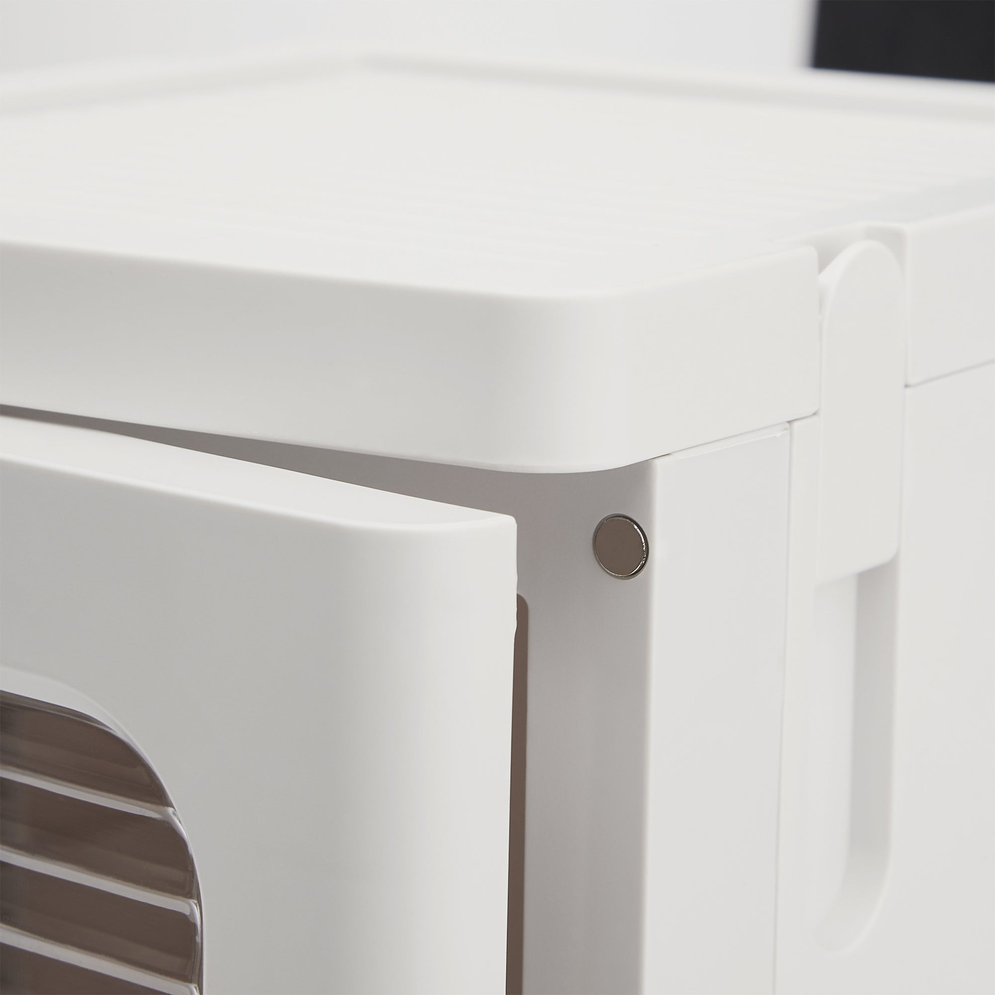 Slim Narrow Plastic Storage Cabinet with Adjustable Shelves, Doors & Wheels, Waterproof & Dustproof Design,White