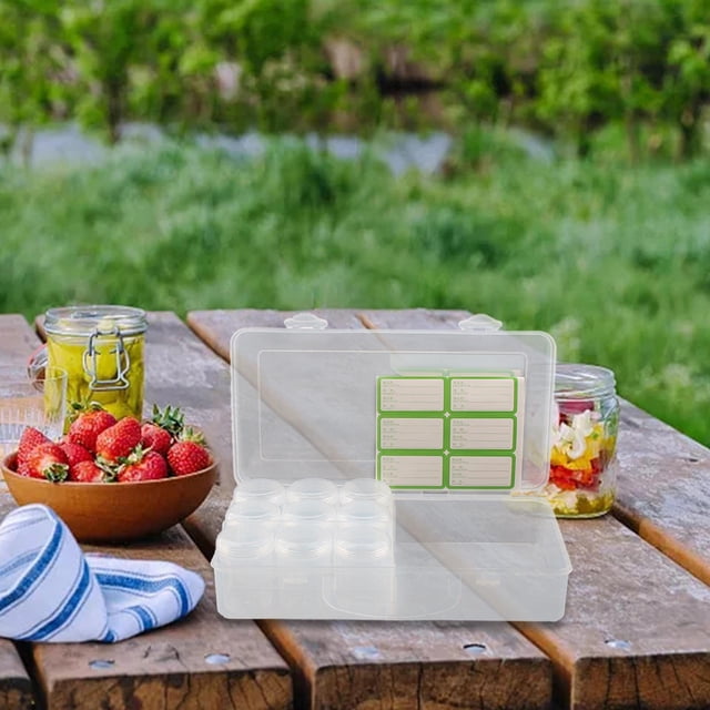 Caja de condimentos, contenedor de pastillas, bote, botella de condimento reutilizable, organizador de pastillas para Picnic, suministros de acampada, Macarena tarro de especias