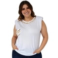 thumbnail image 1 of Blusa talla extra con hombreras, modelo 3799 (Blanco) blanco 36 Roman Fashion Blusa extra 3799, 1 of 7