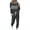 1-Dark Gray, variant on Beach Vacation Set for Women New Women's Color Block 2 Piece Tracksuit Crewneck Long Sleeve Tops Long Sweatpants Outfits Lounge Sets Khaki S