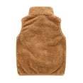 thumbnail image 3 of CPNG Toddler Fuzzy Sherpa Fleece Vest Cute Sherpa Sleeveless Waistcoat Lightweight Solid Color Cute Jacket Winter Warm Faux Fur Boys Girls Outerwear with Pocket, 3 of 8