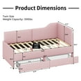 thumbnail image 2 of Harper & Bright Designs Twin Size L-Shaped Upholstered Daybed with 2 Storage Drawers, Modern Corduroy Wooden Corner Sofa Bed Frame for Bedroom, Guestroom, Pink, 2 of 15
