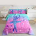 thumbnail image 2 of Homewish Dance Ballet Girl Bedding Comforter Set 2pcs for Female Men Girls,Bling Gradient Glitter Twin Comforter Sets Microfiber,Dreamy Princess Breathable Bedding Set,Microfiber Bedroom Decor, 2 of 8