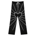 thumbnail image 3 of Black Spider Web Pajamas For Women Loose Retro Night Pajama Pants Comfortable Sleepwear Bottoms Homewear, 3 of 6