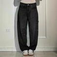 thumbnail image 2 of Women’s High-Waisted Rhinestone Washed Jeans, Full-Diamond Straight-Leg Denim Pants, Premium Fashion Long Pants, Slim Stretch Casual Streetwear for Daily & Night Out, 2 of 3