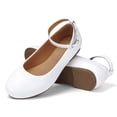 thumbnail image 2 of Bocca Girl's White Pu Ballet Flat Ankle Strap Ballerina Flat Shoes Size 3, 2 of 7