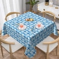 thumbnail image 6 of Square Tablecloth 52 x 52 Inch, Watercolor Blue Checkered Square Table Covers Heat Resistant Table Cover Fabric Table Cloth for Buffet Table, Parties, Holiday Dinner, Wedding, 6 of 8