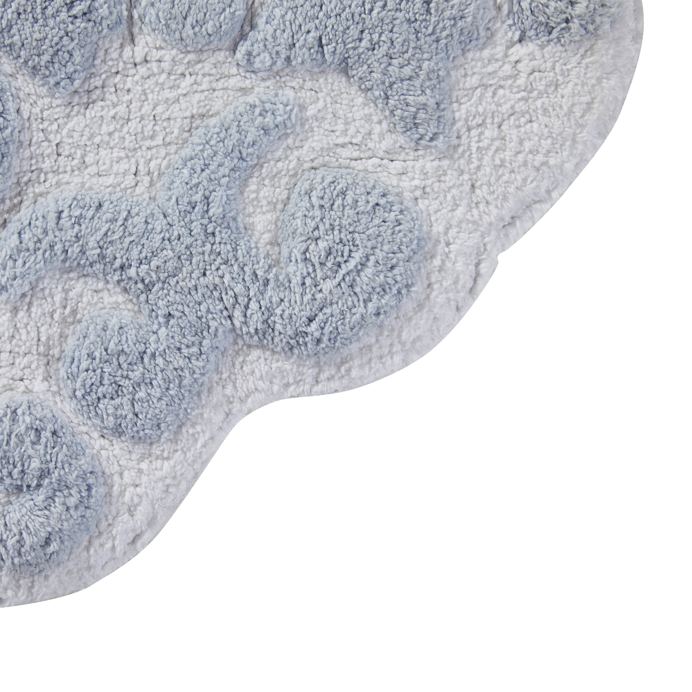 My Texas House Mallory Blue Medallion Cotton Tufted Bath Rug Runner, 24" x 60"