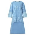 thumbnail image 2 of YUUMIN Women Mother of The Bride Midi Dress Plus Size Lace Wedding Guest Gown Short Sleeve Formal Light Blue 8XL, 2 of 4