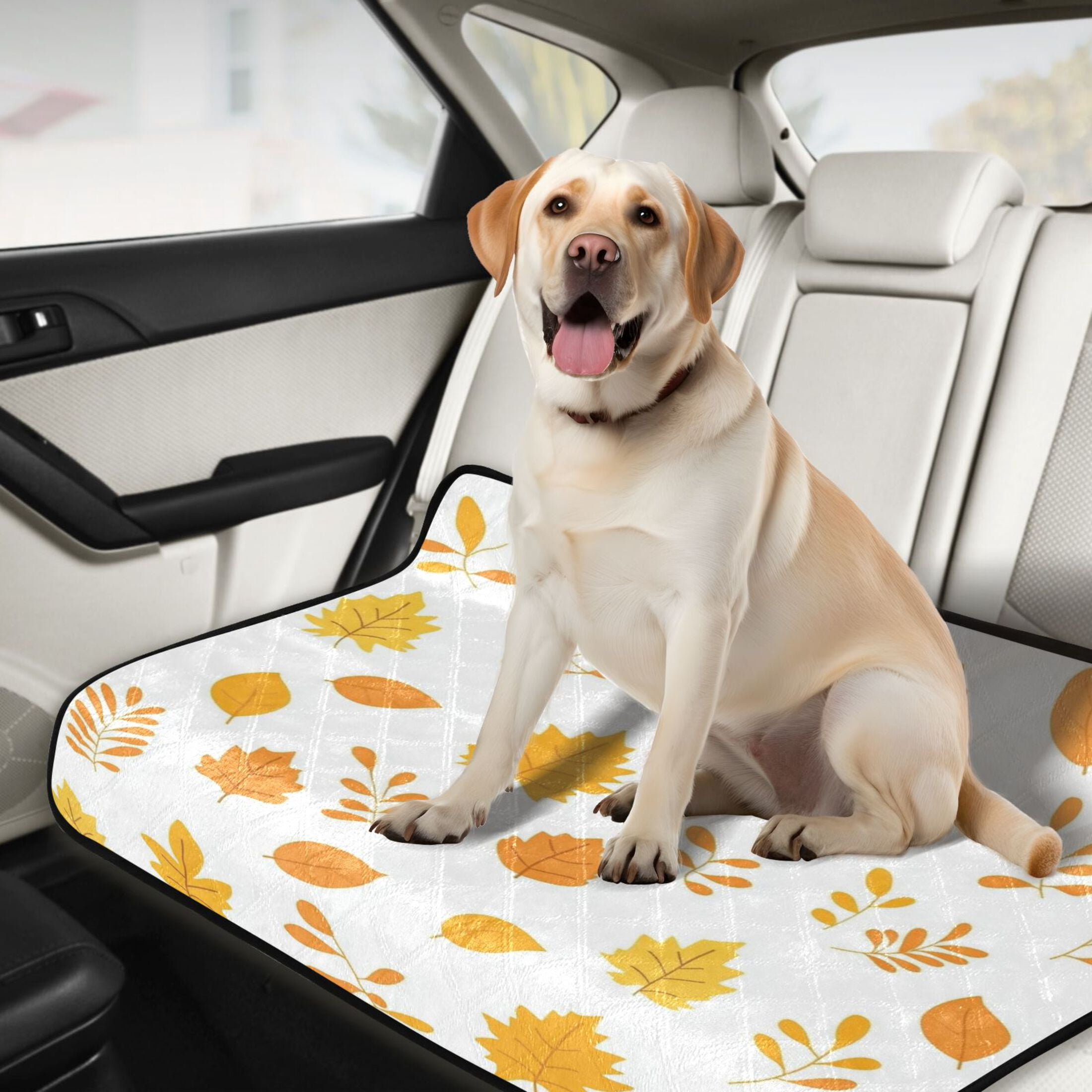 Washable Pet Pee Pads with Super Absorbent Reusable Training Pads for Dogs & Cats Yellow Maple Leaf Pattern