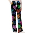 thumbnail image 4 of Youpwaven Valentine's Day Women's Heart Print Sleep Pajamas Pants - Soft Lounge Pants for Women, Drawstring Waist Loose Fit Nightwear for Romantic Evenings, 4 of 7