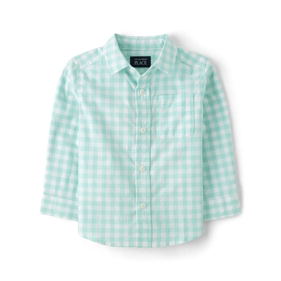 The Children's Place Baby & Toddler Boys Long Sleeve Button Up Shirt, Sizes 6M-5T