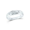 thumbnail image 3 of 10kt White Gold His Hers Round Diamond Cross Matching Wedding Set 1/5 Cttw, 3 of 5