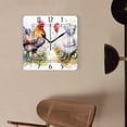 thumbnail image 4 of 10 Inch Wall Clock Battery Operated Silent Clock Decorative for Office, Kitchen, Outdoor, Living Room，Farm Bird Rooster Flower Watercolor Painting, 4 of 4