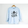 thumbnail image 5 of Women's Witch Broom Flying Halloween Sweatshirt with Bats, 5 of 8