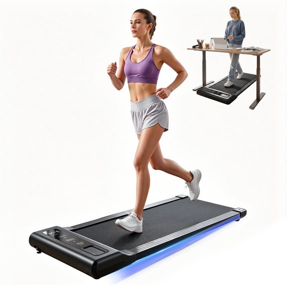 Treadmill Walking Pad Under Desk Treadmill 2 in 1 Folding Treadmill Treadmills for Home Black