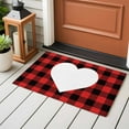 thumbnail image 5 of Valentine's Day Washable Area Rug 2 x 3 ft Red and Black Buffalo Check with Heart , Soft Non Slip Rugs Stain Repellent Indoor Felt Carpet for Living Dining Room Bedroom Home Office, 5 of 9