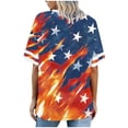 thumbnail image 4 of Xdegoge American Flag Paint Splatter Graphic T Shirt for Women Short Sleeve Striped Crewneck Casual Loose Independence Day Patriotic Event Summer Vacation Shirts Tops, 4 of 6
