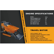 1100Lbs Track Dumper Self Loading Cart Track Barrow 208cc 6.5HP Gas Engine for Material Hauler, Garden Dump Cart, Landscaping, Farm and Construction, US Stock