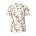 thumbnail image 5 of Wukai Tulips Flowers Print Men's Short-Sleeved Mesh T-Shirt,Quick-Dry Short Sleeve Workout T-Shirt-Large, 5 of 8
