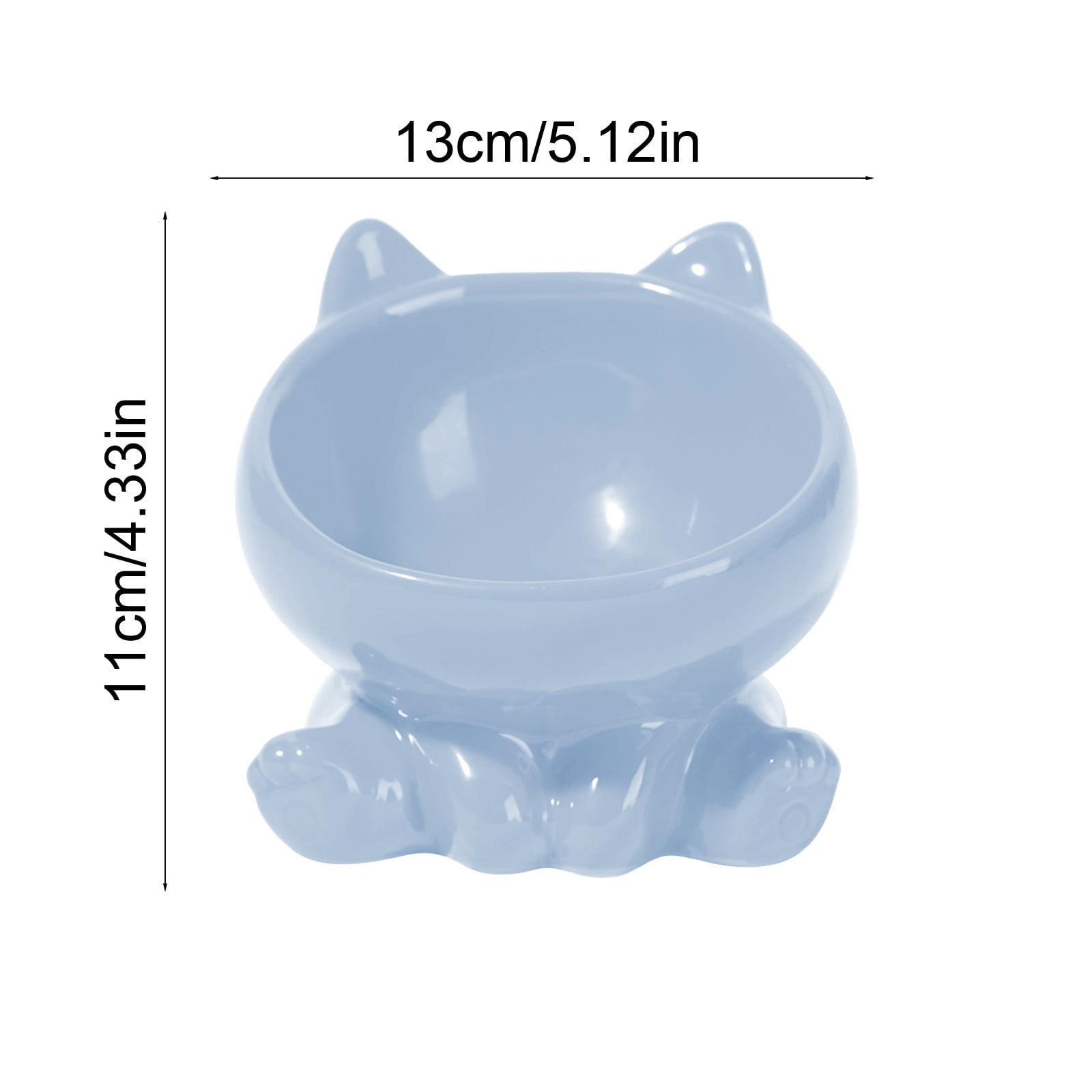 Lunxisen 2 Pcs Elevated Cat Food Bowl, Ceramic Raised and Tilted Water Bowl, Anti Vomiting and Protect Pets' Spines Dishes for Small Dog, Fat Faced Cat, Kitten