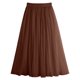 thumbnail image 1 of TaTaai Women Ribbed Mesh Pleated Skirt Ice Silk A-Line Flared Midi Skirt Ladies Spring Summer Daily Commute Office Wear Lightweight Breathable Non-See-Through Stylish Skirt Gift, 1 of 4
