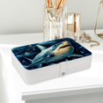 thumbnail image 6 of Shark Portable PU Leather Jewelry Display Organizer Box with Removable Compartment, 6 of 6