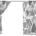 thumbnail image 4 of Floral Triangles in Geometry Lines Form Semi Sheer Curtains Window Voile Drapes Panels Treatment-55x84in for Living Room Bedroom Kids Room, 2 Pieces, 4 of 4