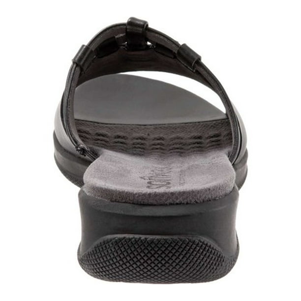 Women s SoftWalk Tahoma Slide Sandal Black Leather 9.5 N Walmart