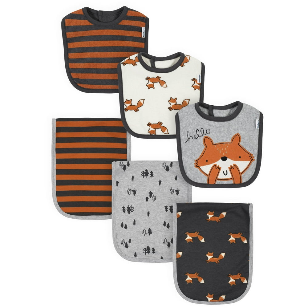 Gerber Gerber Baby Boy Bibs & Burp Cloth Bundle, 6Piece Walmart